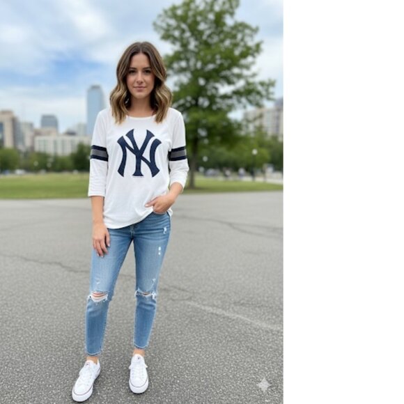 Women's New York Yankees Logo Shirt NWT - Picture 1 of 1